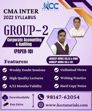 CMA Inter Corporate Accounting and Auditing Video Lectures